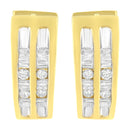 10K Yellow Gold 1/2 cttw Diamond Huggy Heart Hoop Earrings (I-J Clarity, I2-I3 Color)
