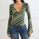 Summer New Sexy Trendy Cool Deep-V Neck Long Sleeves
