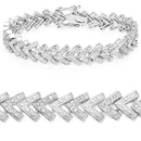 0.90 Carat Genuine White Diamond .925 Sterling Silver Bracelet