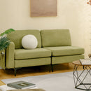 Modular 3-Seat L-shaped Sectional Sofa with Reversible Chaise and 2 USB Ports-Green
