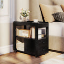 2-Drawer Sofa Side Table with Shelves for Living Room