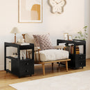 2-Drawer Sofa Side Table with Shelves for Living Room