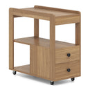 2-Drawer Sofa Side Table with Shelves for Living Room