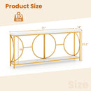 2-Tier Faux Marble Top Console Table with Storage Shelf-White