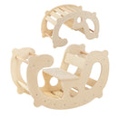 2-in-1 Rocking Horse Arch for Kids Montessori Climbing Toys with Arch Climber-Natural