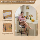 25 Inch 2-Piece Modern Upholstered Bar Stools with Back and Footrests