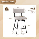 25 Inch 2-Piece Modern Upholstered Bar Stools with Back and Footrests
