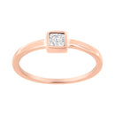 14K Rose Gold Plated .925 Sterling Silver 1/20 cttw Miracle Set Diamond Promise Ring (J-K Color, I1-I2 Clarity) - Size 6