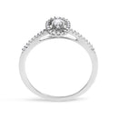 14K White Gold 1/5 Cttw Diamond Oval Shape With Halo Engagement Ring (H-I Color, I1-I2 Clarity) - Size 7