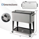 Portable Patio Cooler with Bottom Storage Shelf and Bottle Opener