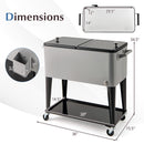 Portable Patio Cooler with Bottom Storage Shelf and Bottle Opener