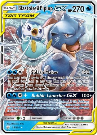 Blastoise & Piplup GX 038/236 - SM  Cosmic Eclipse Holofoil
