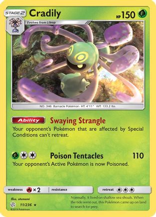 Cradily 011/236 - SM  Cosmic Eclipse Reverse Holofoil