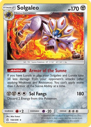 Solgaleo 142/236 - SM  Cosmic Eclipse Reverse Holofoil