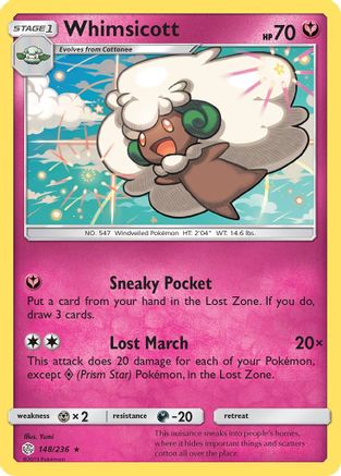 Whimsicott 148/236 - SM  Cosmic Eclipse Reverse Holofoil