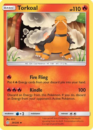 Torkoal 029/236 - SM  Cosmic Eclipse Reverse Holofoil