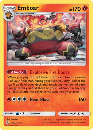 Emboar 033/236 - SM  Cosmic Eclipse Reverse Holofoil