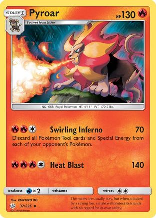 Pyroar 037/236 - SM  Cosmic Eclipse Reverse Holofoil