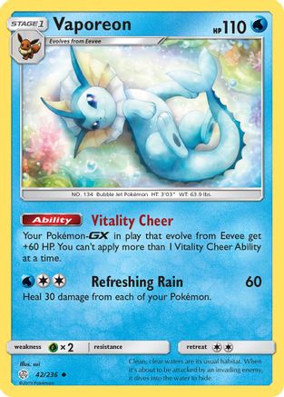 Vaporeon 042/236 - SM  Cosmic Eclipse
