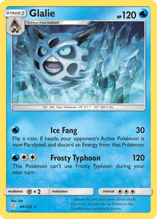 Glalie 048/236 - SM  Cosmic Eclipse Reverse Holofoil