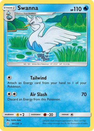 Swanna 060/236 - SM  Cosmic Eclipse Reverse Holofoil