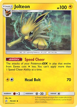 Jolteon 070/236 - SM  Cosmic Eclipse Reverse Holofoil