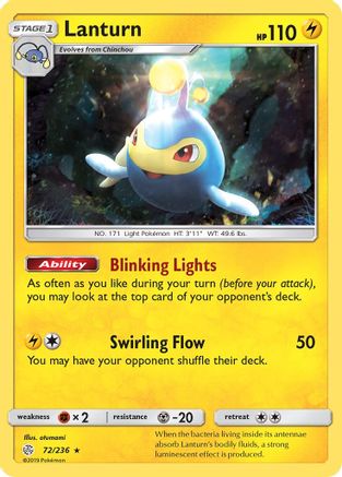 Lanturn 072/236 - SM  Cosmic Eclipse Reverse Holofoil