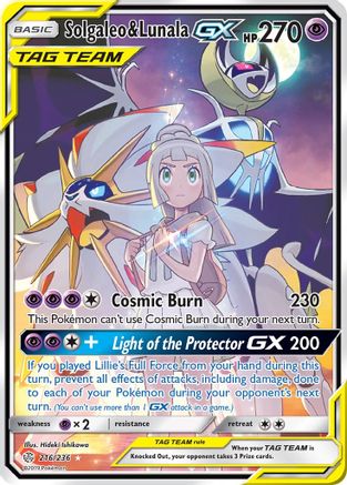 Solgaleo & Lunala GX (Full Art) 216/236 - SM  Cosmic Eclipse Holofoil
