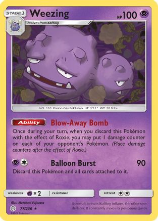 Weezing 077/236 - SM  Cosmic Eclipse Reverse Holofoil