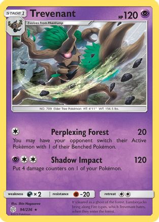 Trevenant 094/236 - SM  Cosmic Eclipse Reverse Holofoil