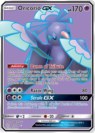 Oricorio GX (Full Art) 217/236 - SM  Cosmic Eclipse Holofoil