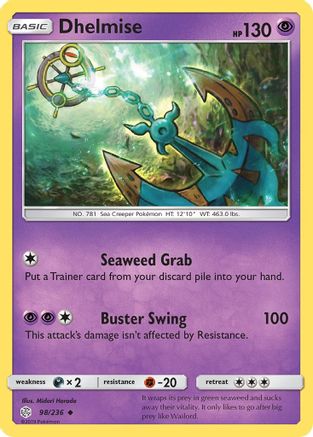Dhelmise 098/236 - SM  Cosmic Eclipse Reverse Holofoil