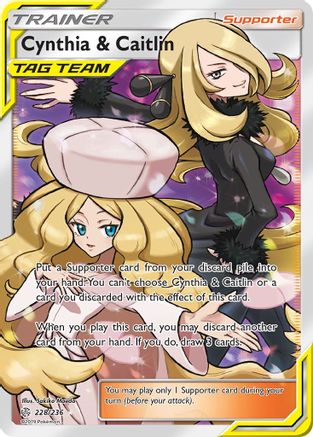 Cynthia & Caitlin (Full Art) 228/236 - SM  Cosmic Eclipse Holofoil