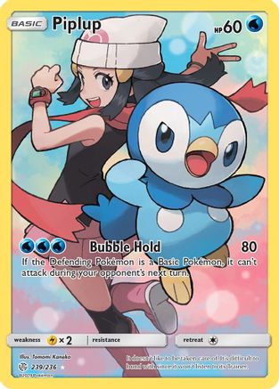 Piplup (Secret) 239/236 - SM  Cosmic Eclipse Holofoil