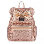 Disney Minnie Mouse Sequin Loungefly Mini Backpack Rose Gold