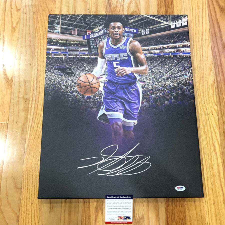 De'Aaron Fox signed 16x20 canvas PSA/DNA Sacramento Kings Autographed