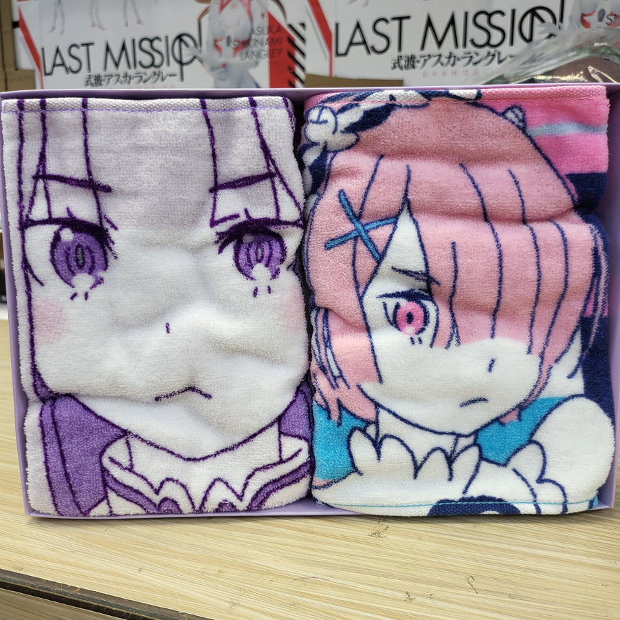 Re:Zero Emilia Rem and Ram Towel Set Vol. 2, 7.8