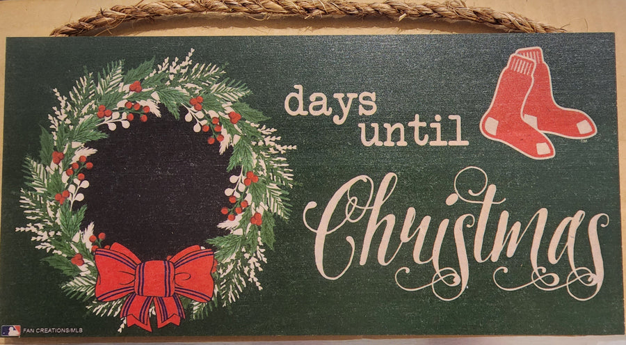 Boston Red Sox 6'' x 12'' Days Until Christmas Wood Sign