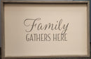 Quill to Paper Family Gathers Here Framed Wall Art, 24x36