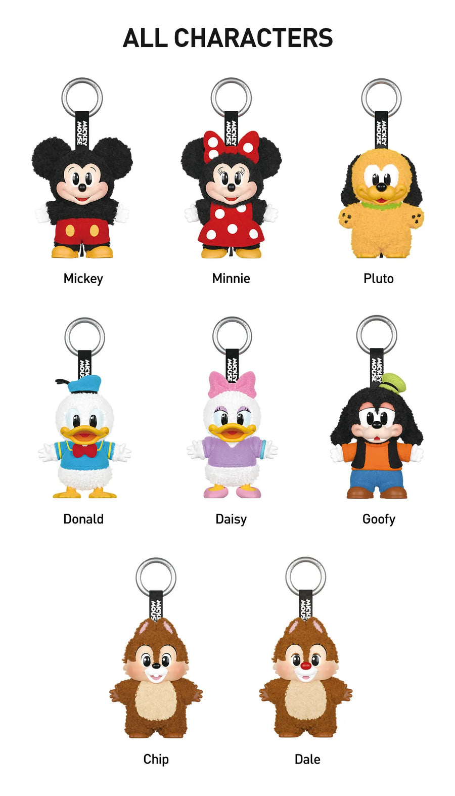Disney Mickey Family Keychain デイジー.チップ Mickey Family Cute Together Keychain Series Blind Box Figure