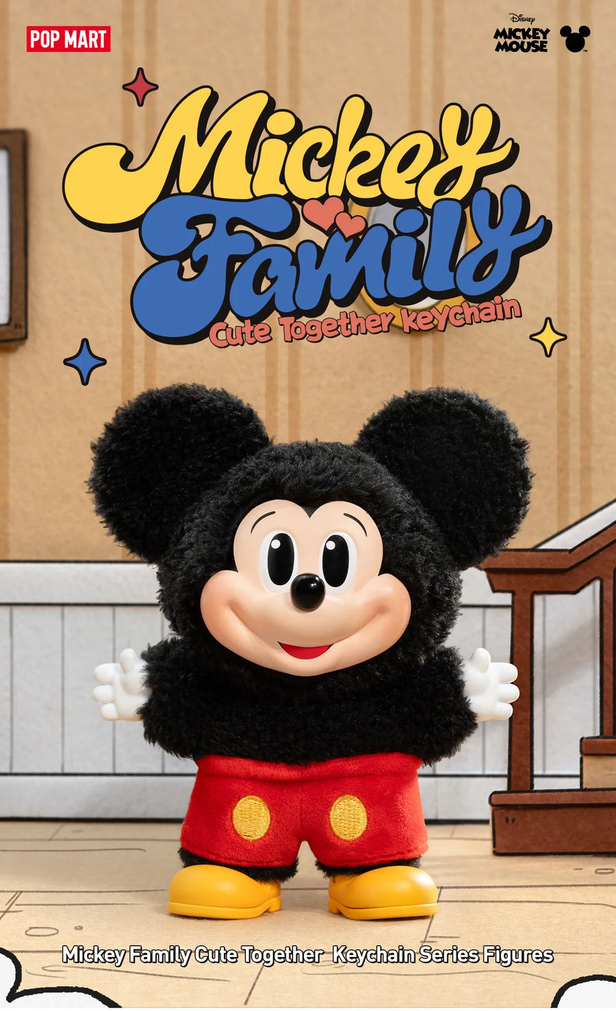 Mickey Family CuteTogether Keychain4個セット IN STOCK] POPMART Mickey Family Cute Together Keychain