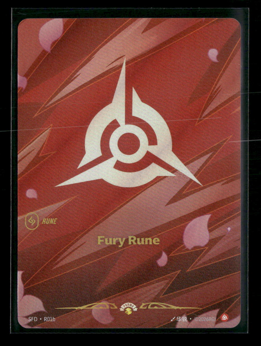 Fury Rune #SFD R01b Rare - Riftbound Spiritforged