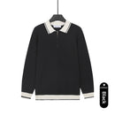 Mens Solid-Color Casual Top With Lapel And Half-Zip