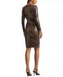 Lauren Ralph Lauren Ocelot-Print Sequined Cocktail Dress