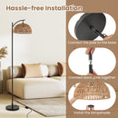 Arc Floor Lamp 63 Inches Tall Pole Lamp with Hanging Lampshade-Black