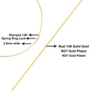Unisex Solid 14K Yellow Gold 2.8mm Imperial Herringbone Chain Necklace - 18" Inches