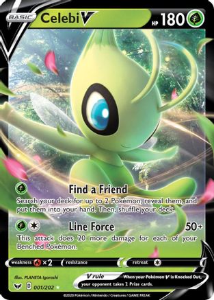 Celebi V 001/202 - SWSH01 Sword & Shield Base Set Holofoil