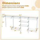 4-8 Feet Closet Organizers and Storage System with Hanging Rod for Laundry Bedroom