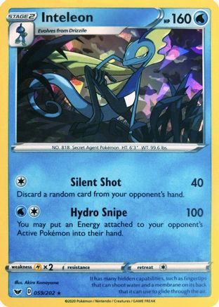 Inteleon (Cracked Ice Holo) 059/202 - Deck Exclusives Holofoil