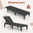 Outdoor PP Chaise Lounge Chairs Set of 2 with 4-Position Adjustable Backrests